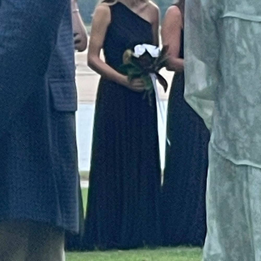 David’s Bridal one shoulder bridesmaid dress